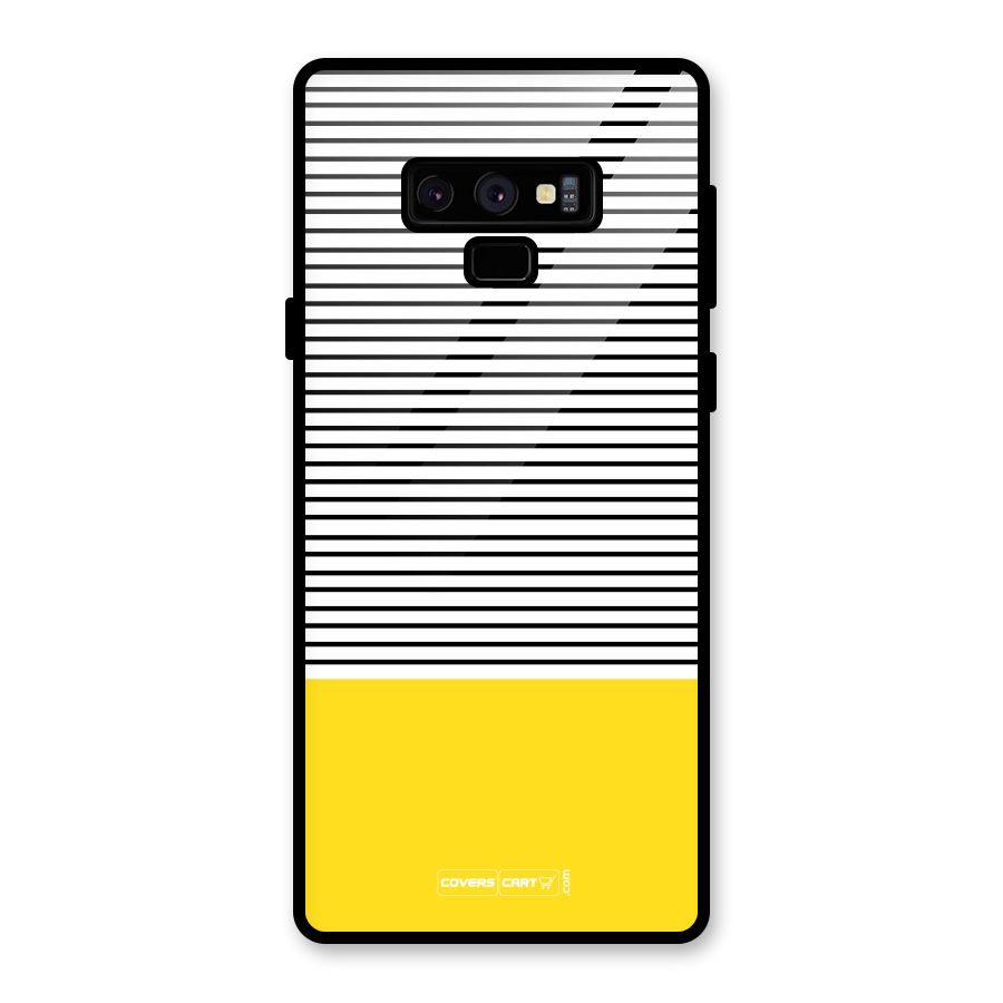 Bright Yellow Stripes Glass Back Case for Galaxy Note 9