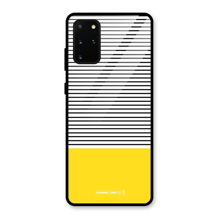 Bright Yellow Stripes Glass Back Case for Galaxy S20 Plus