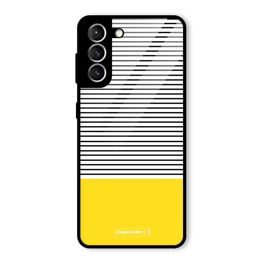 Bright Yellow Stripes Glass Back Case for Galaxy S21 5G