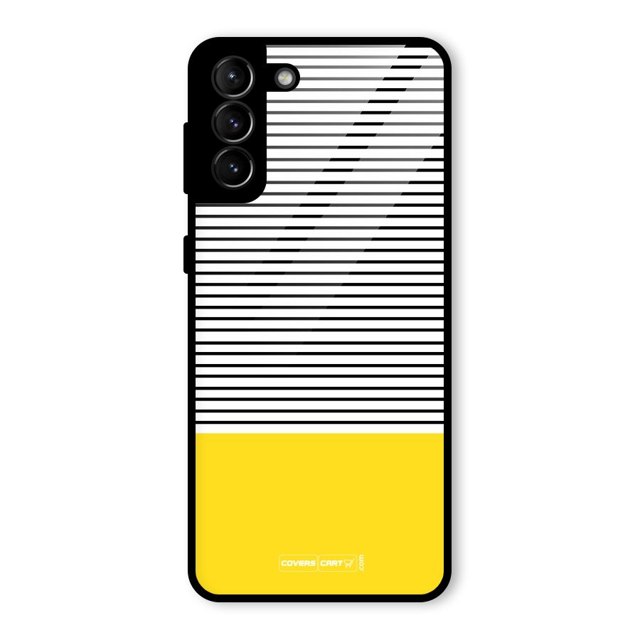 Bright Yellow Stripes Glass Back Case for Galaxy S21 Plus