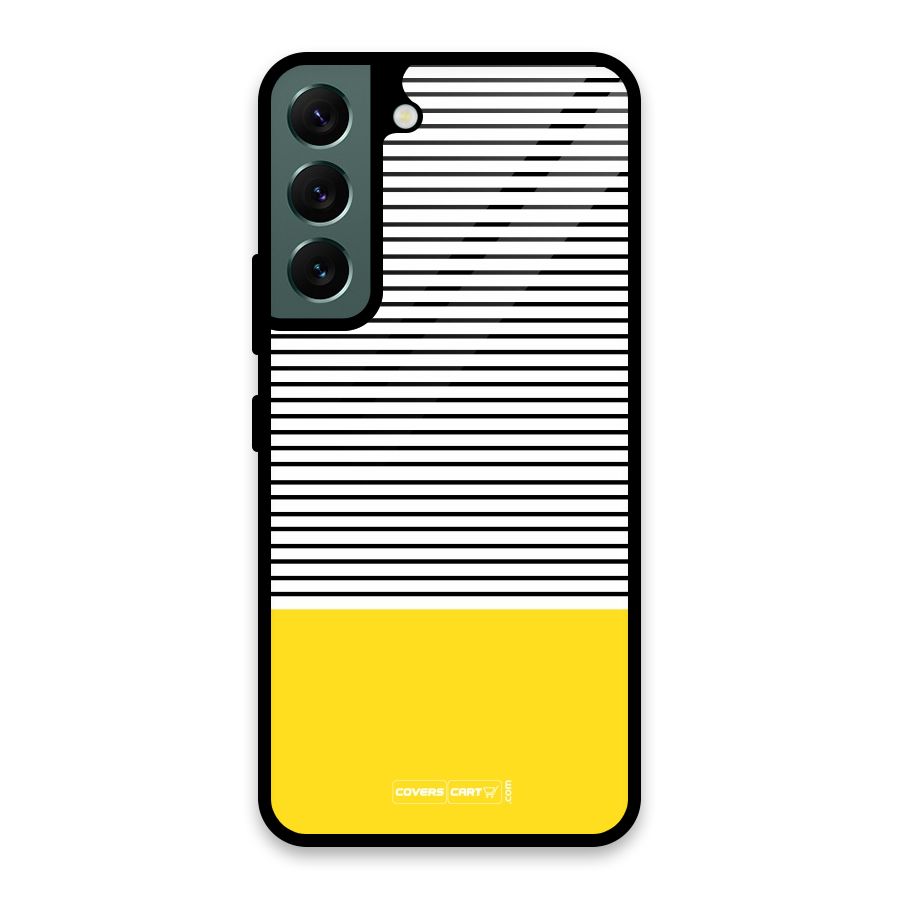 Bright Yellow Stripes Glass Back Case for Galaxy S22 5G
