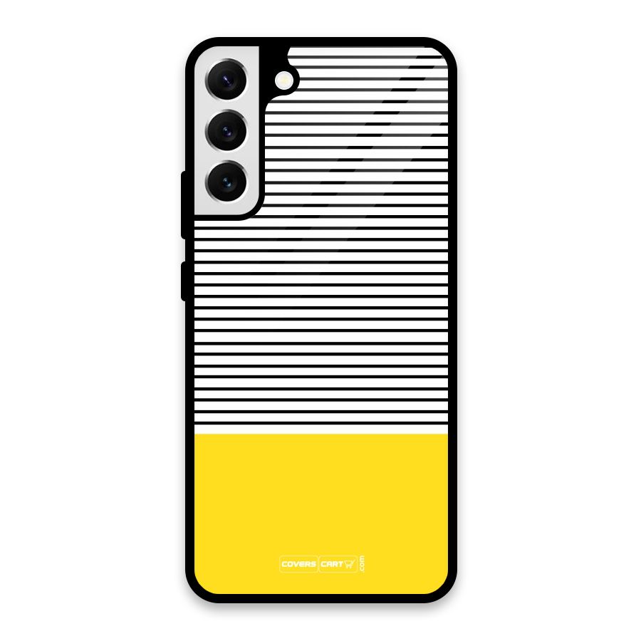 Bright Yellow Stripes Glass Back Case for Galaxy S22 Plus 5G