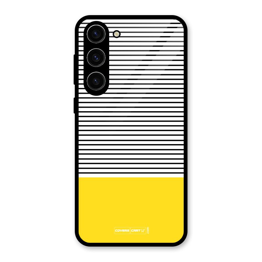 Bright Yellow Stripes Glass Back Case for Galaxy S23 Plus