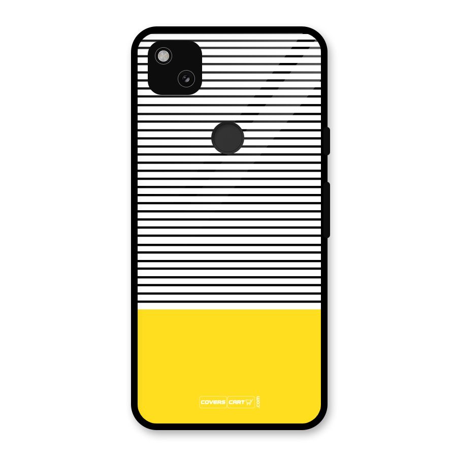 Bright Yellow Stripes Glass Back Case for Google Pixel 4a