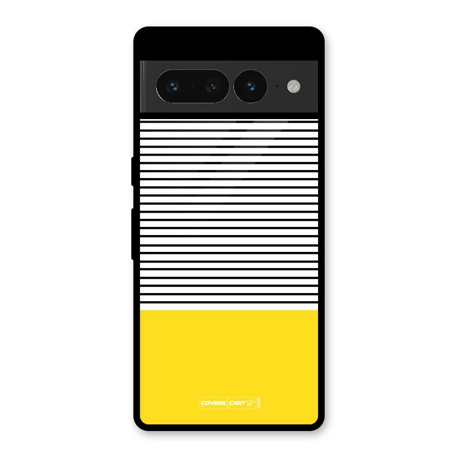 Bright Yellow Stripes Glass Back Case for Google Pixel 7 Pro