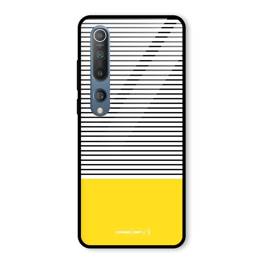 Bright Yellow Stripes Glass Back Case for Mi 10