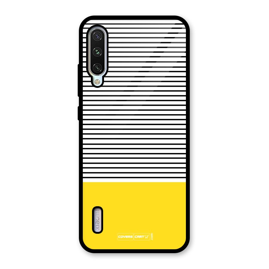 Bright Yellow Stripes Glass Back Case for Mi A3