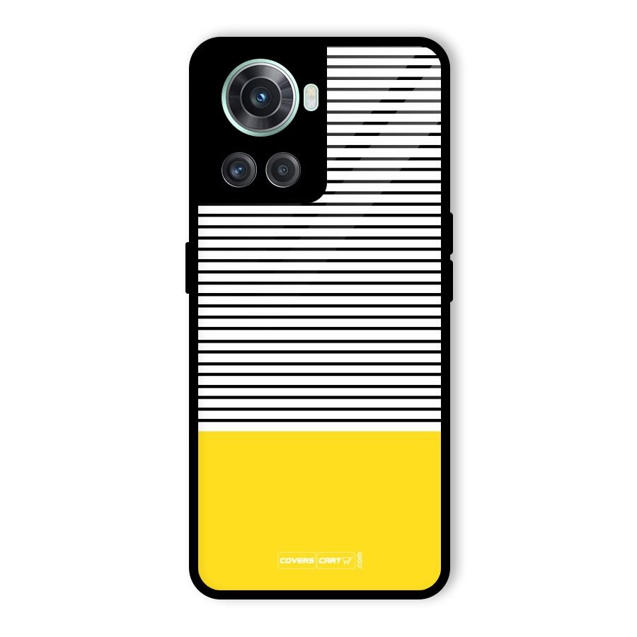 Bright Yellow Stripes Glass Back Case for OnePlus 10R