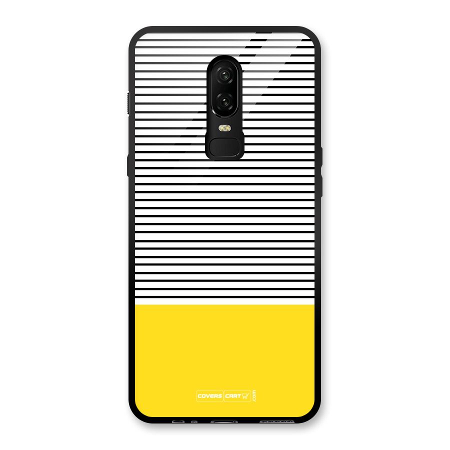 Bright Yellow Stripes Glass Back Case for OnePlus 6