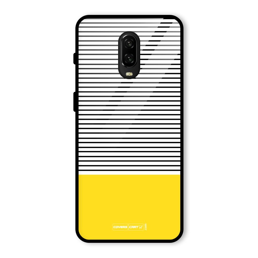 Bright Yellow Stripes Glass Back Case for OnePlus 6T