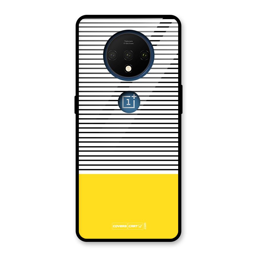 Bright Yellow Stripes Glass Back Case for OnePlus 7T