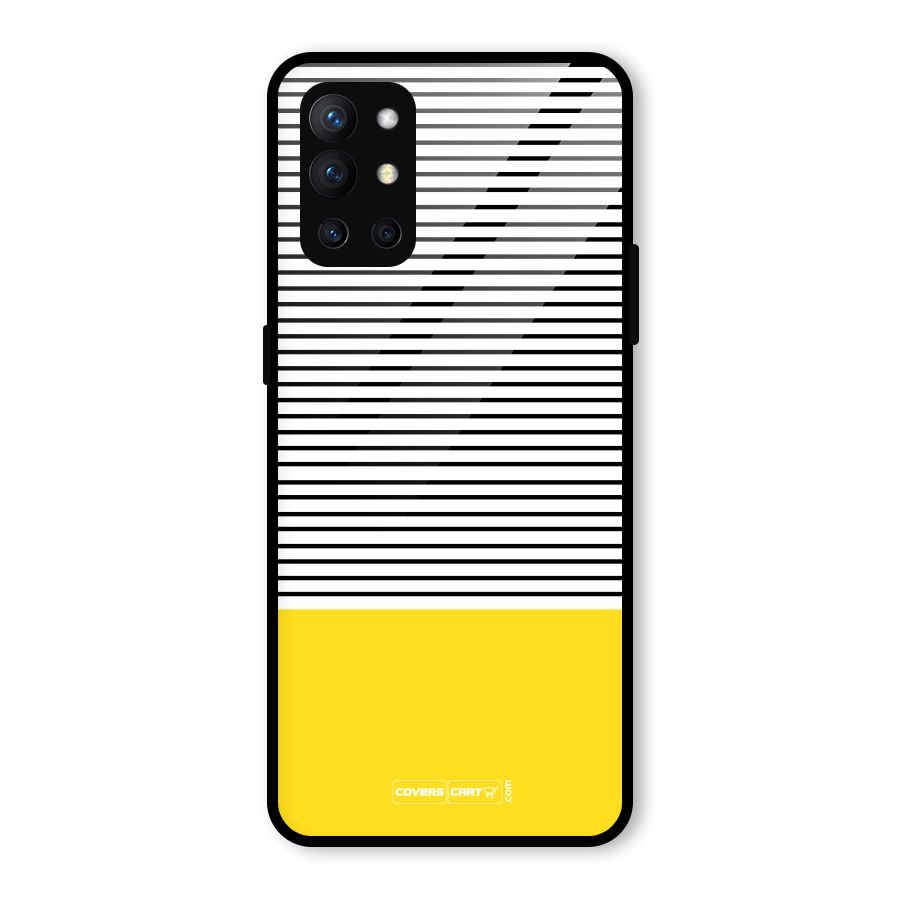 Bright Yellow Stripes Glass Back Case for OnePlus 9R
