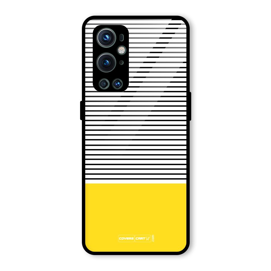 Bright Yellow Stripes Glass Back Case for OnePlus 9 Pro