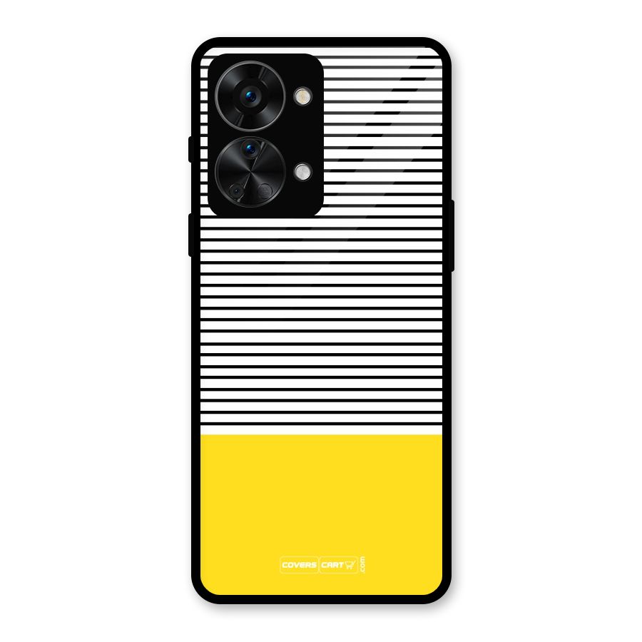Bright Yellow Stripes Glass Back Case for OnePlus Nord 2T