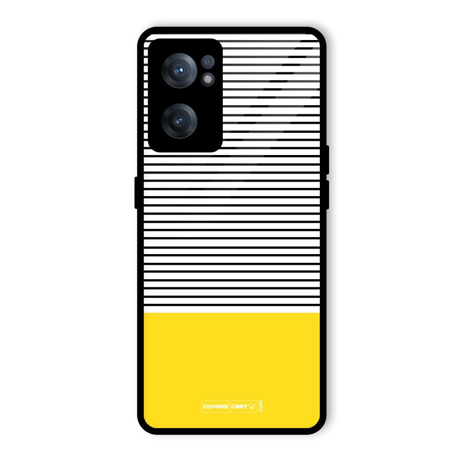 Bright Yellow Stripes Glass Back Case for OnePlus Nord CE 2 5G