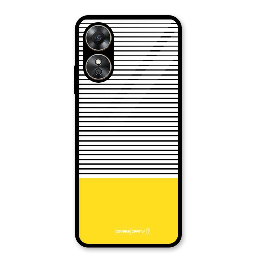 Bright Yellow Stripes Glass Back Case for Oppo A17