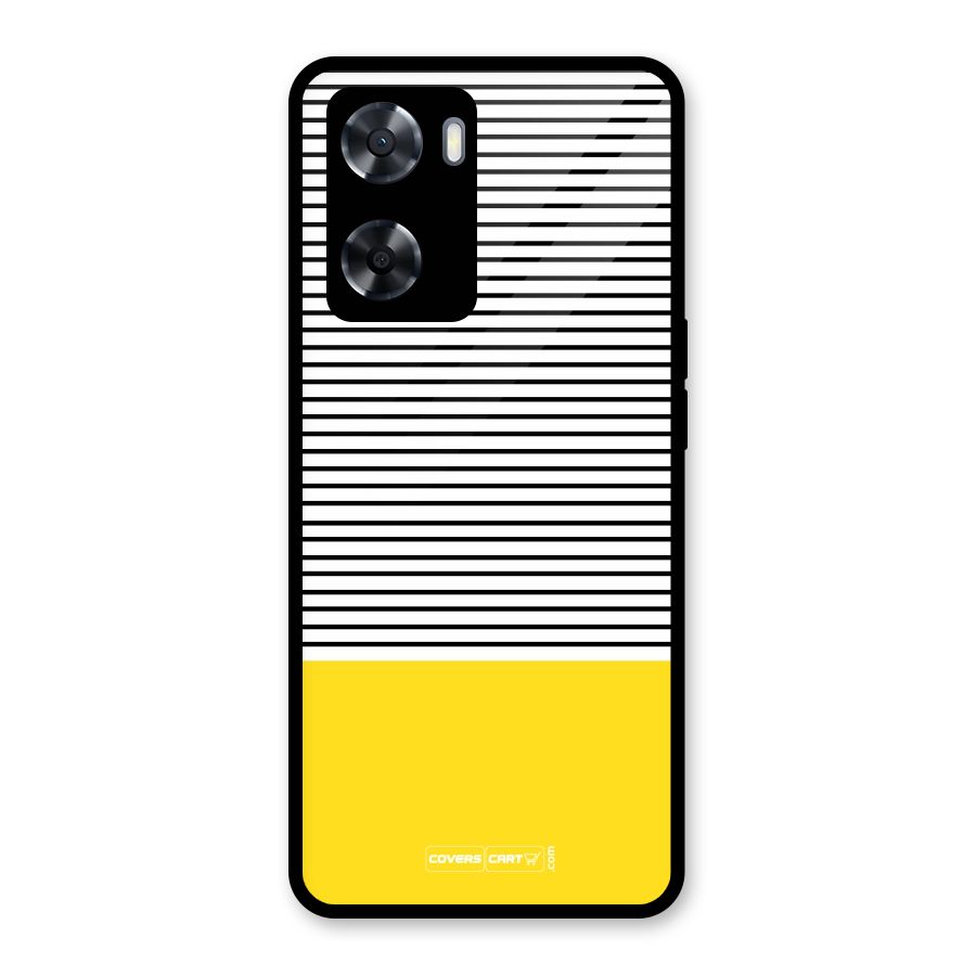 Bright Yellow Stripes Glass Back Case for Oppo A57 2022