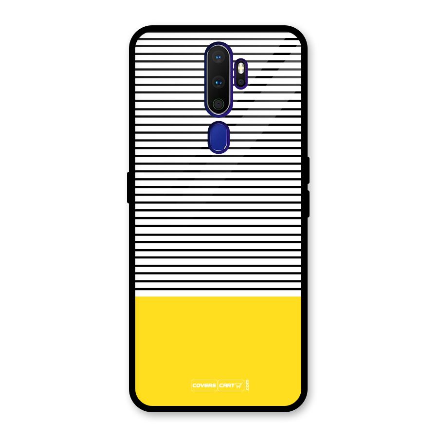Bright Yellow Stripes Glass Back Case for Oppo A9 (2020)