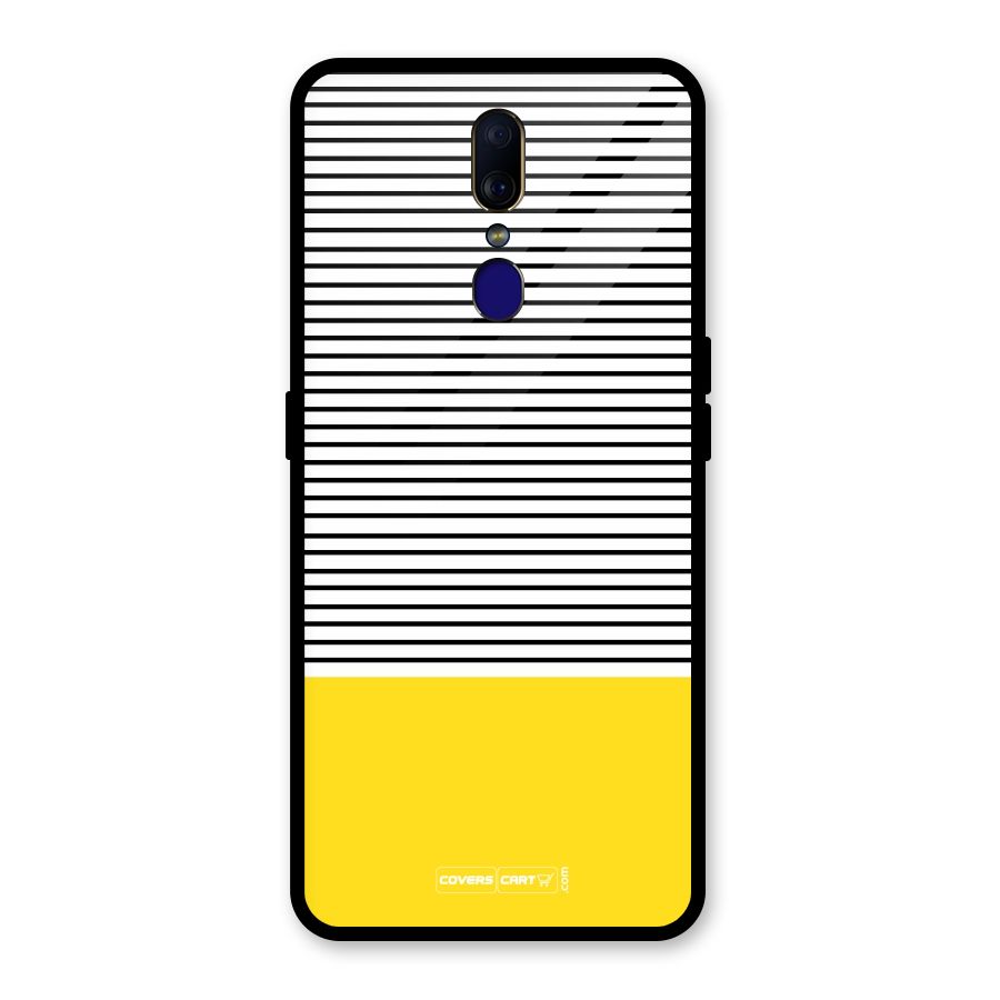 Bright Yellow Stripes Glass Back Case for Oppo F11