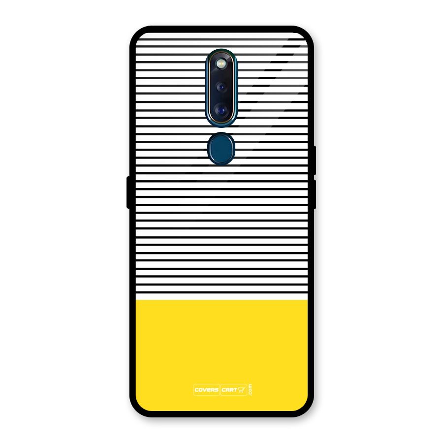 Bright Yellow Stripes Glass Back Case for Oppo F11 Pro