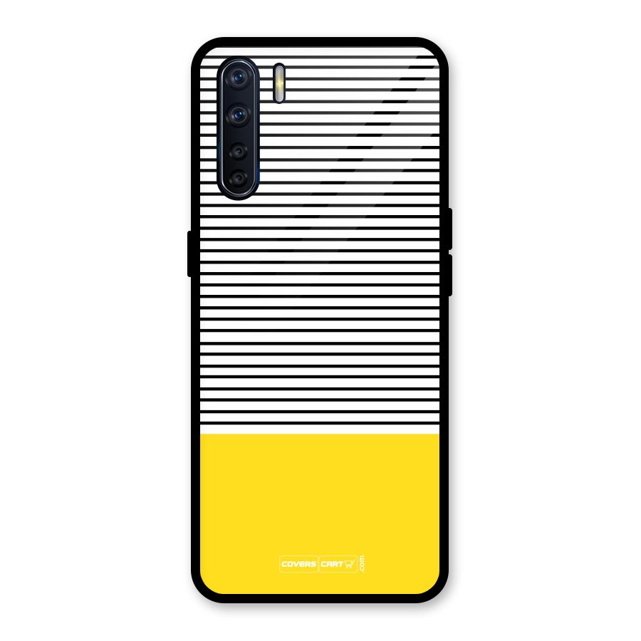 Bright Yellow Stripes Glass Back Case for Oppo F15