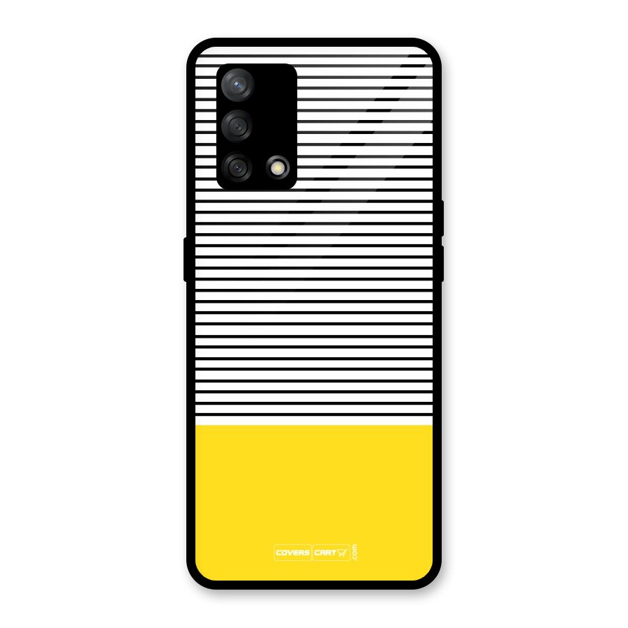 Bright Yellow Stripes Glass Back Case for Oppo F19