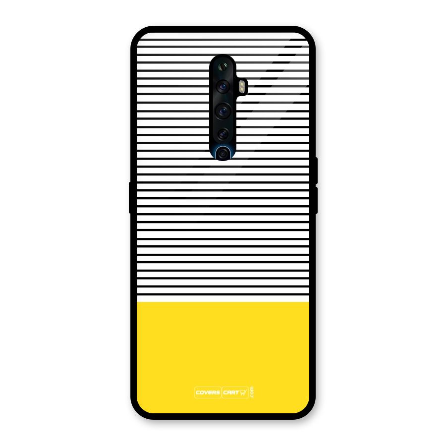 Bright Yellow Stripes Glass Back Case for Oppo Reno2 F