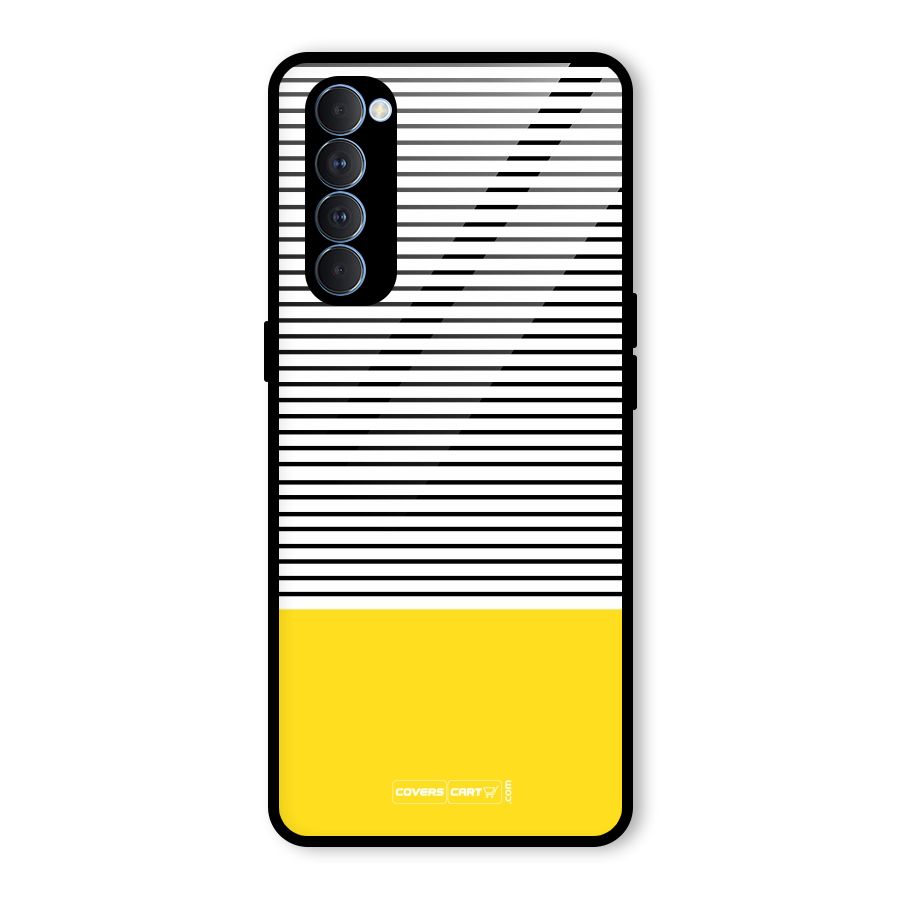 Bright Yellow Stripes Glass Back Case for Oppo Reno4 Pro