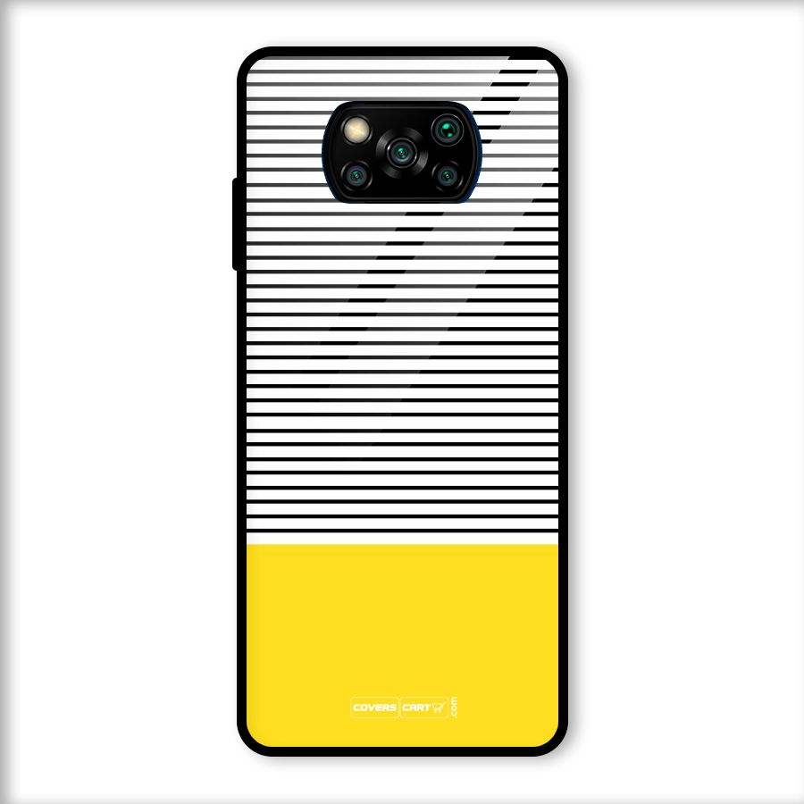 Bright Yellow Stripes Glass Back Case for Poco X3