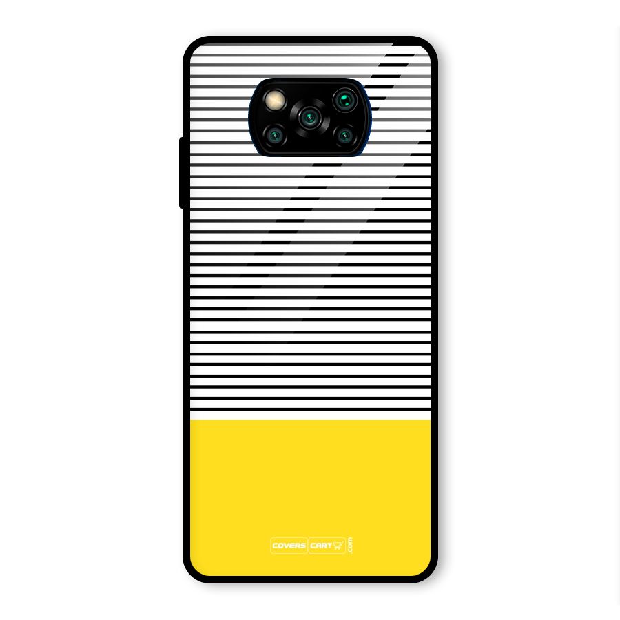 Bright Yellow Stripes Glass Back Case for Poco X3 Pro