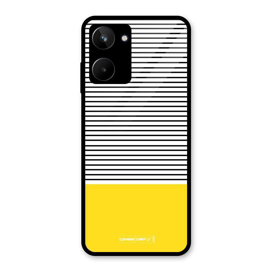 Bright Yellow Stripes Glass Back Case for Realme 10