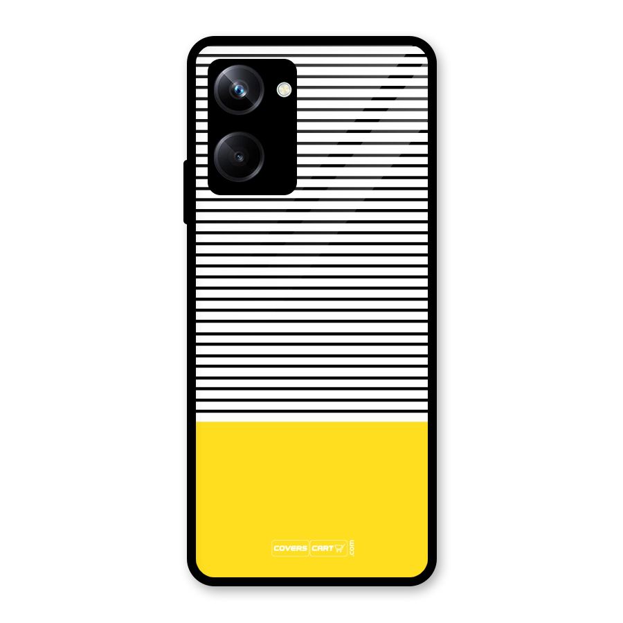 Bright Yellow Stripes Glass Back Case for Realme 10 Pro