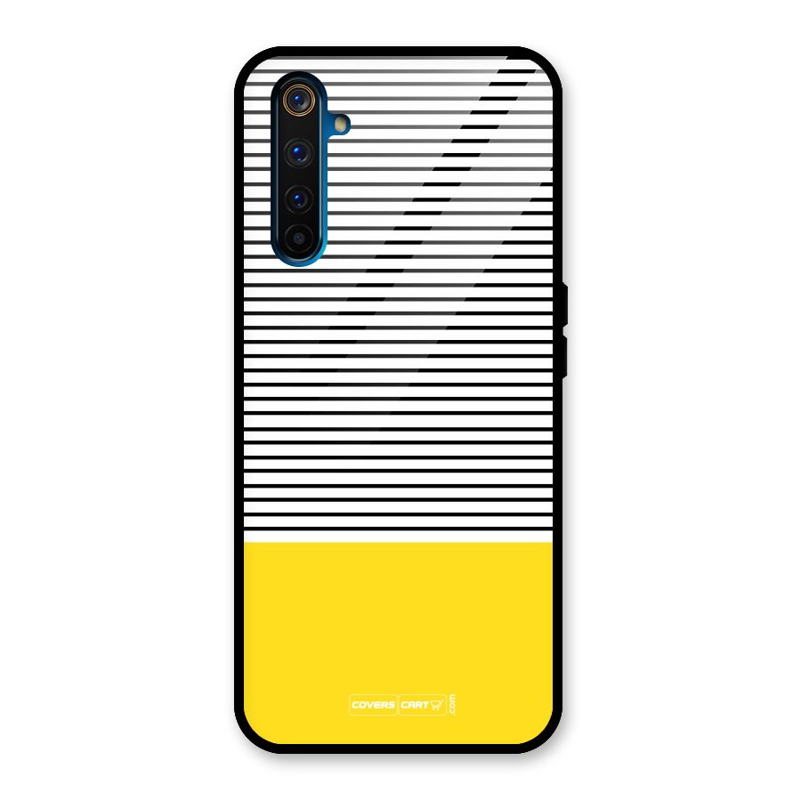 Bright Yellow Stripes Glass Back Case for Realme 6 Pro