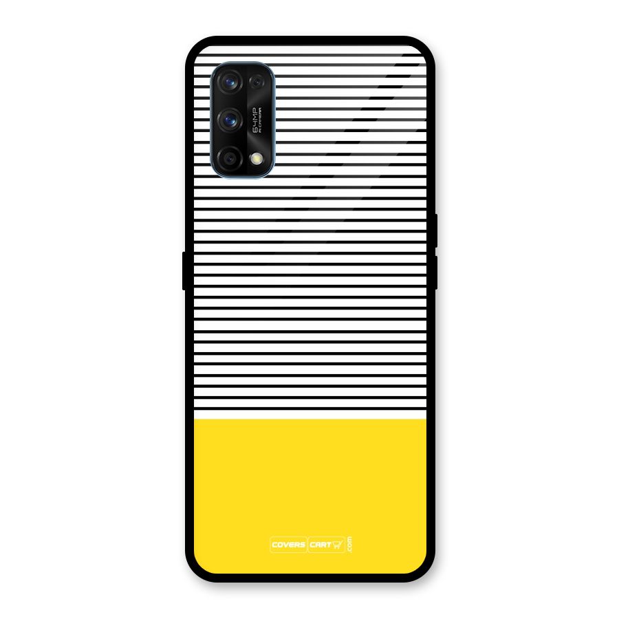Bright Yellow Stripes Glass Back Case for Realme 7 Pro
