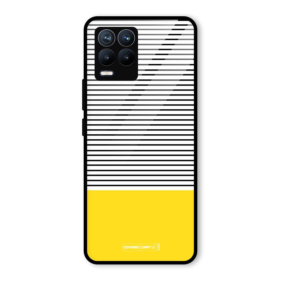 Bright Yellow Stripes Glass Back Case for Realme 8 Pro