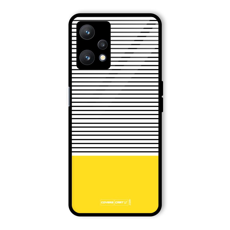 Bright Yellow Stripes Glass Back Case for Realme 9 Pro 5G