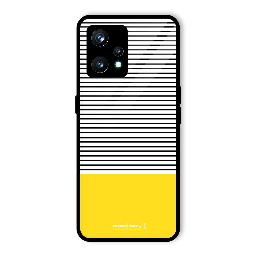 Bright Yellow Stripes Glass Back Case for Realme 9 Pro Plus 5G