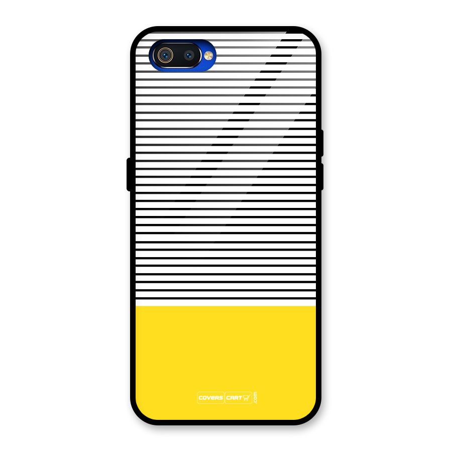 Bright Yellow Stripes Glass Back Case for Realme C2