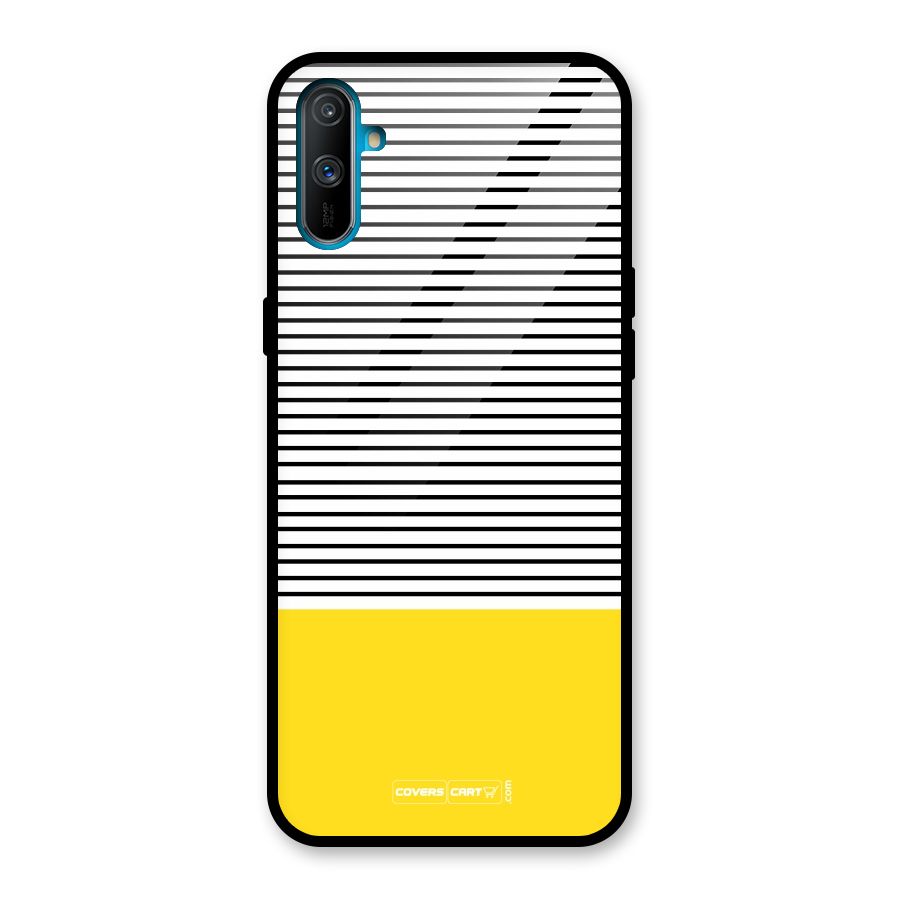 Bright Yellow Stripes Glass Back Case for Realme C3