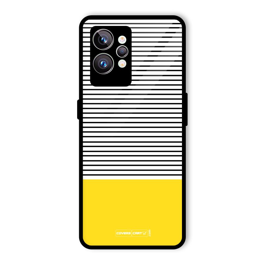 Bright Yellow Stripes Glass Back Case for Realme GT2 Pro