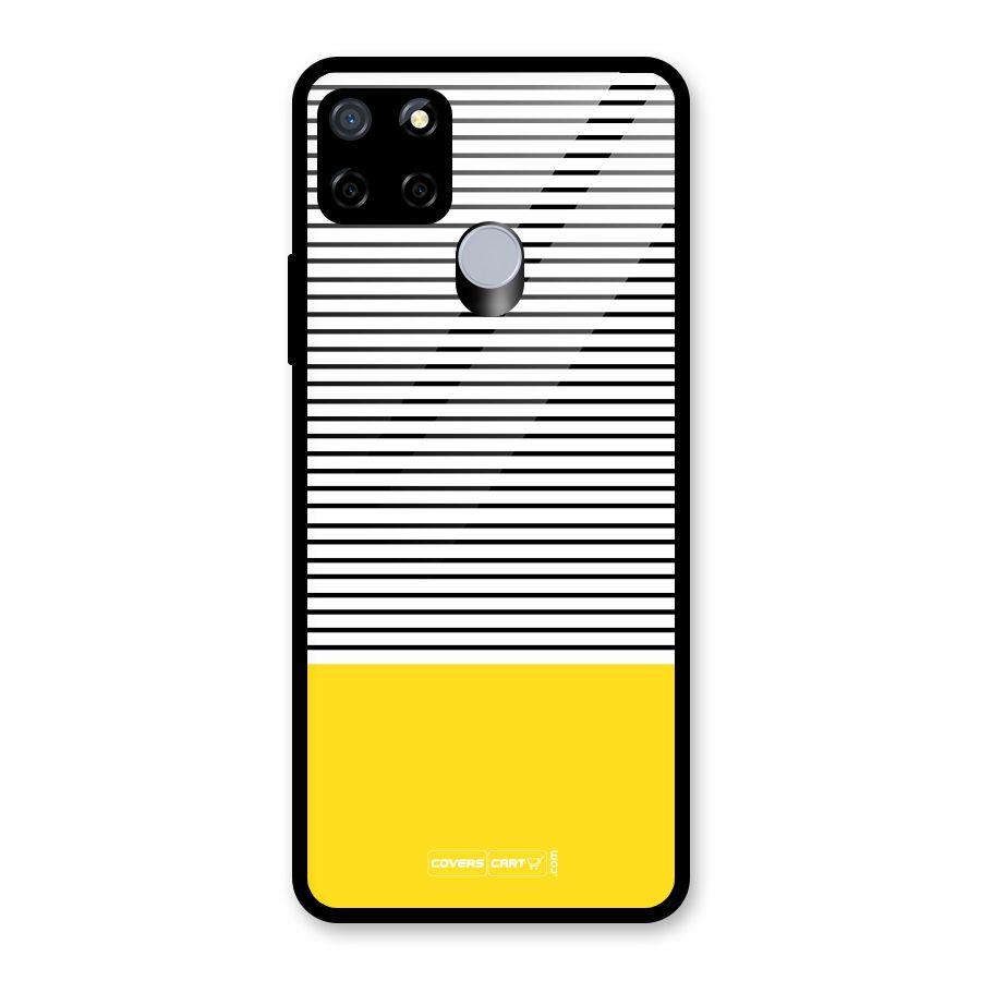 Bright Yellow Stripes Glass Back Case for Realme Narzo 20