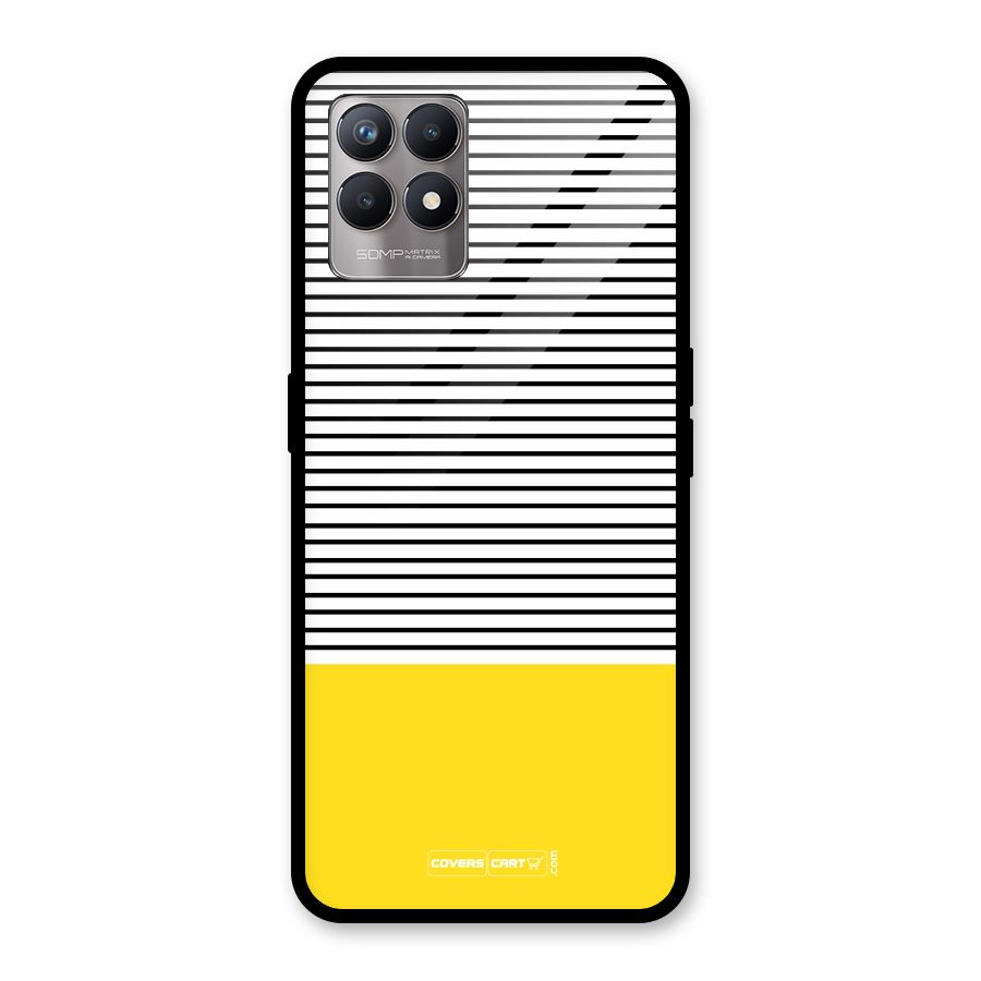 Bright Yellow Stripes Glass Back Case for Realme Narzo 50