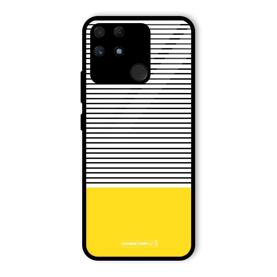 Bright Yellow Stripes Glass Back Case for Realme Narzo 50A