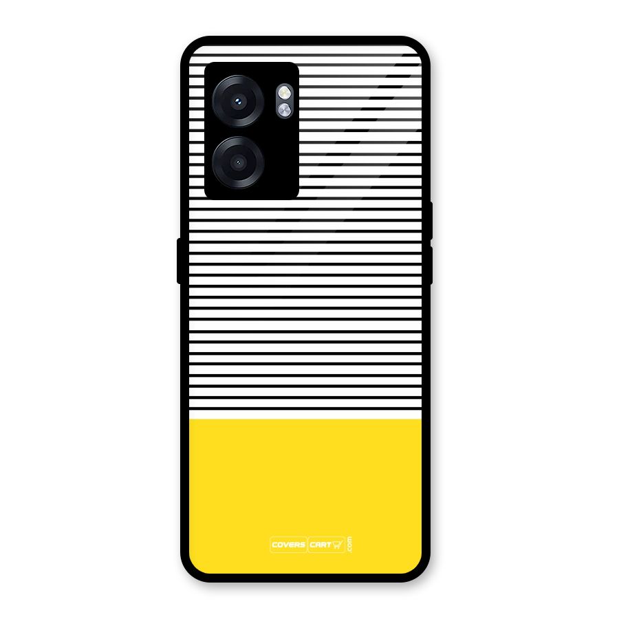 Bright Yellow Stripes Glass Back Case for Realme Narzo 50 5G
