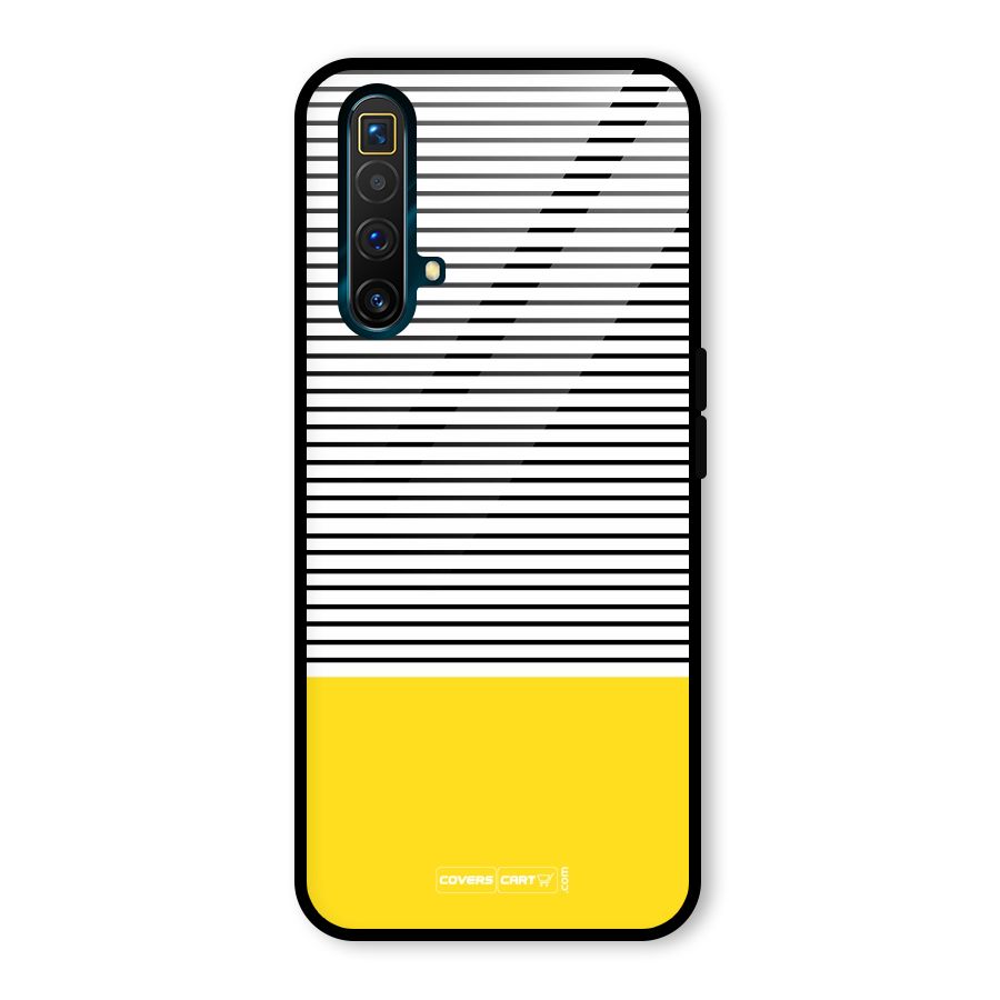 Bright Yellow Stripes Glass Back Case for Realme X3 SuperZoom