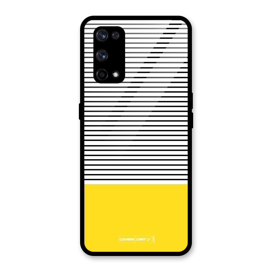 Bright Yellow Stripes Glass Back Case for Realme X7 Pro