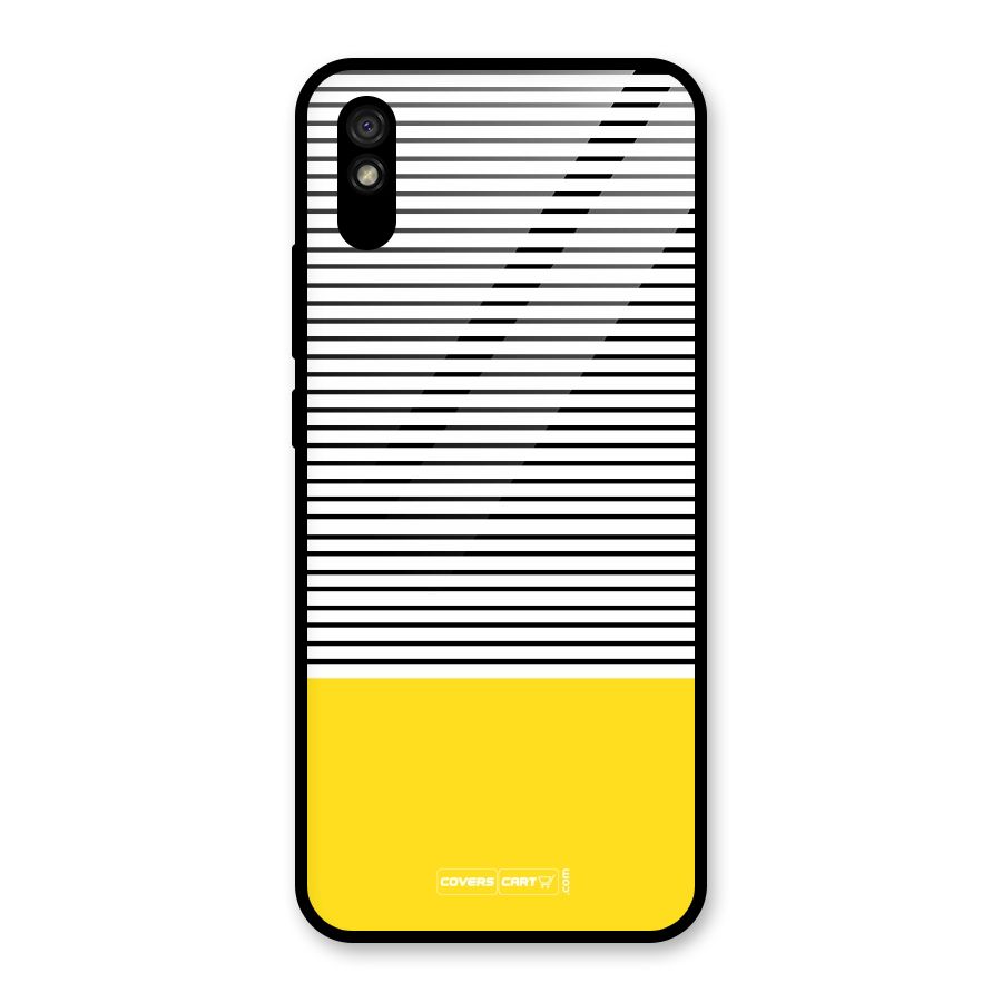Bright Yellow Stripes Glass Back Case for Redmi 9A