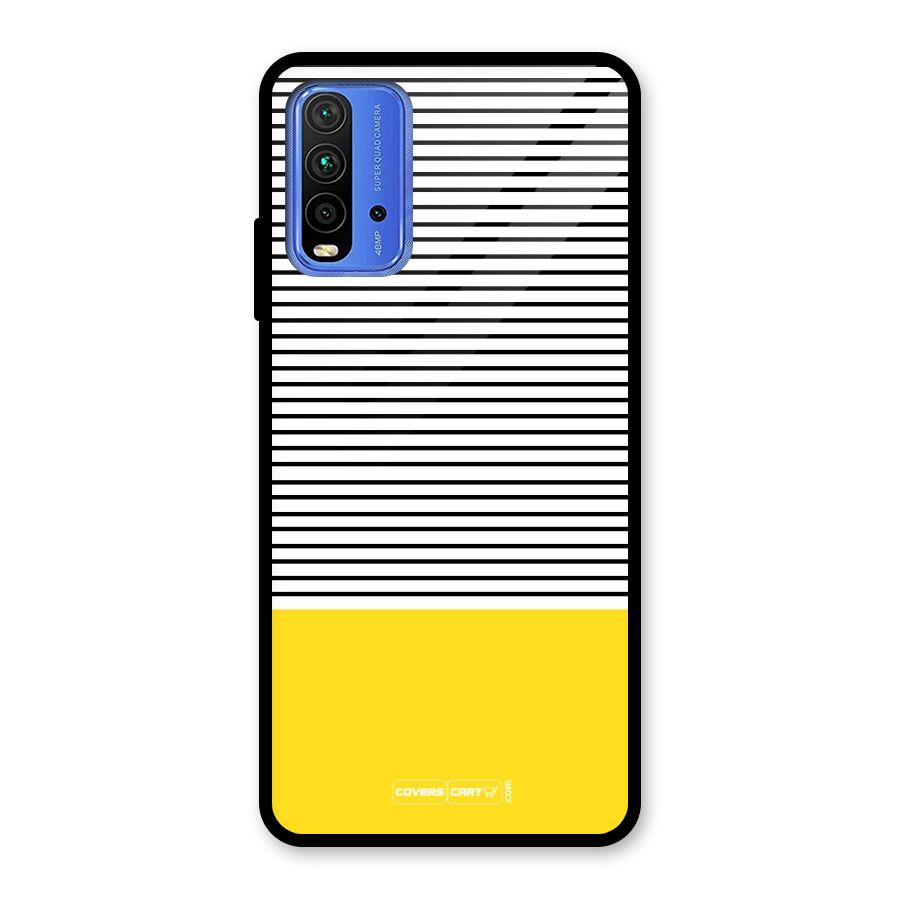 Bright Yellow Stripes Glass Back Case for Redmi 9 Power