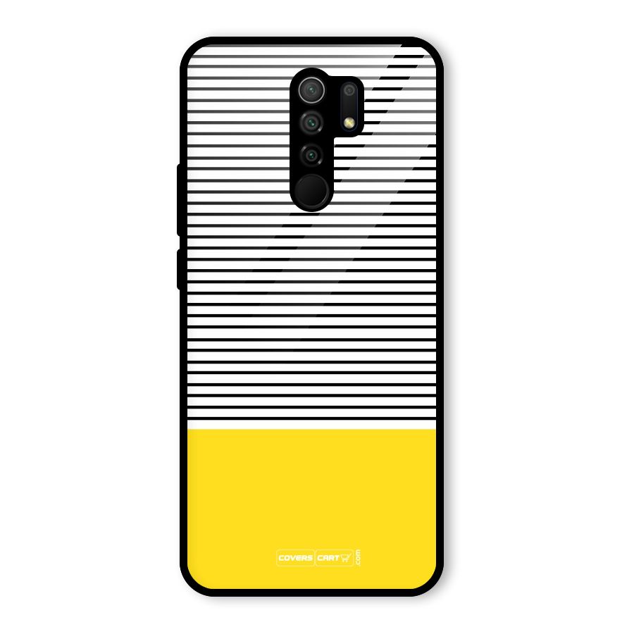 Bright Yellow Stripes Glass Back Case for Redmi 9 Prime