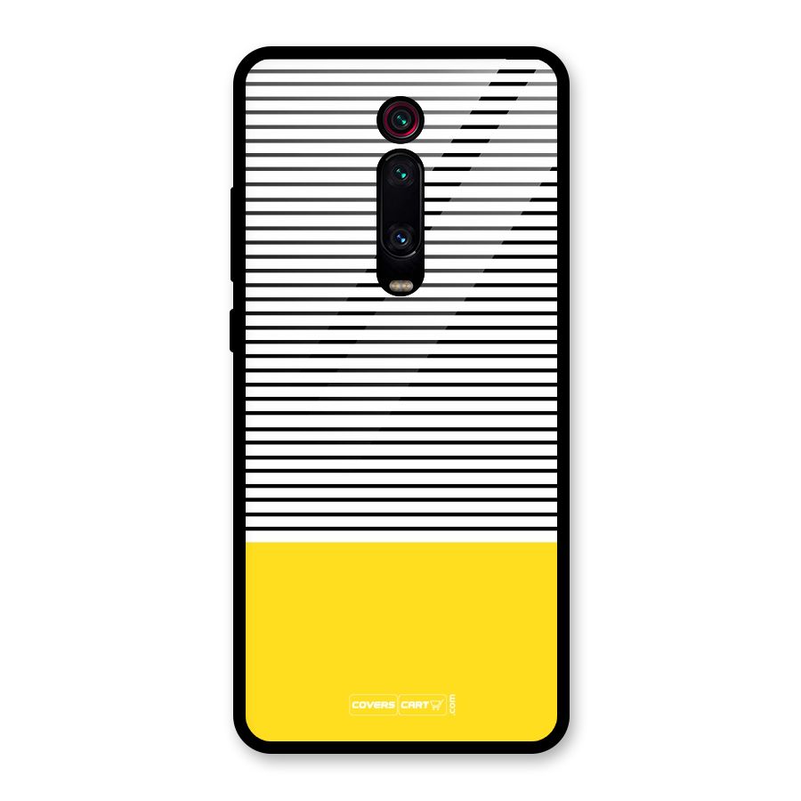 Bright Yellow Stripes Glass Back Case for Redmi K20